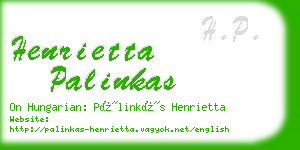 henrietta palinkas business card